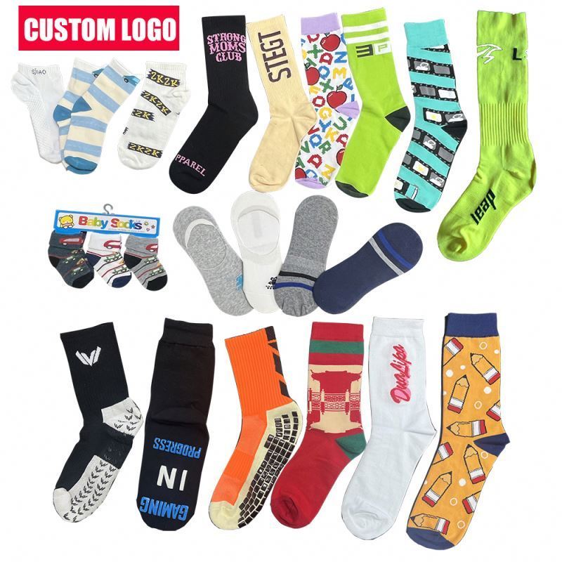 Wholesale Businessmen Cotton Casual Adults Spring Dress Knitted Breathable Compression Logo Knee Custom Stance Socks