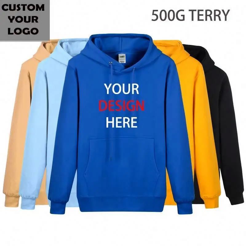 Create Your Own Brand Hoodie Personalized Text or Image Design Keep Warm Custom Men Hoodies