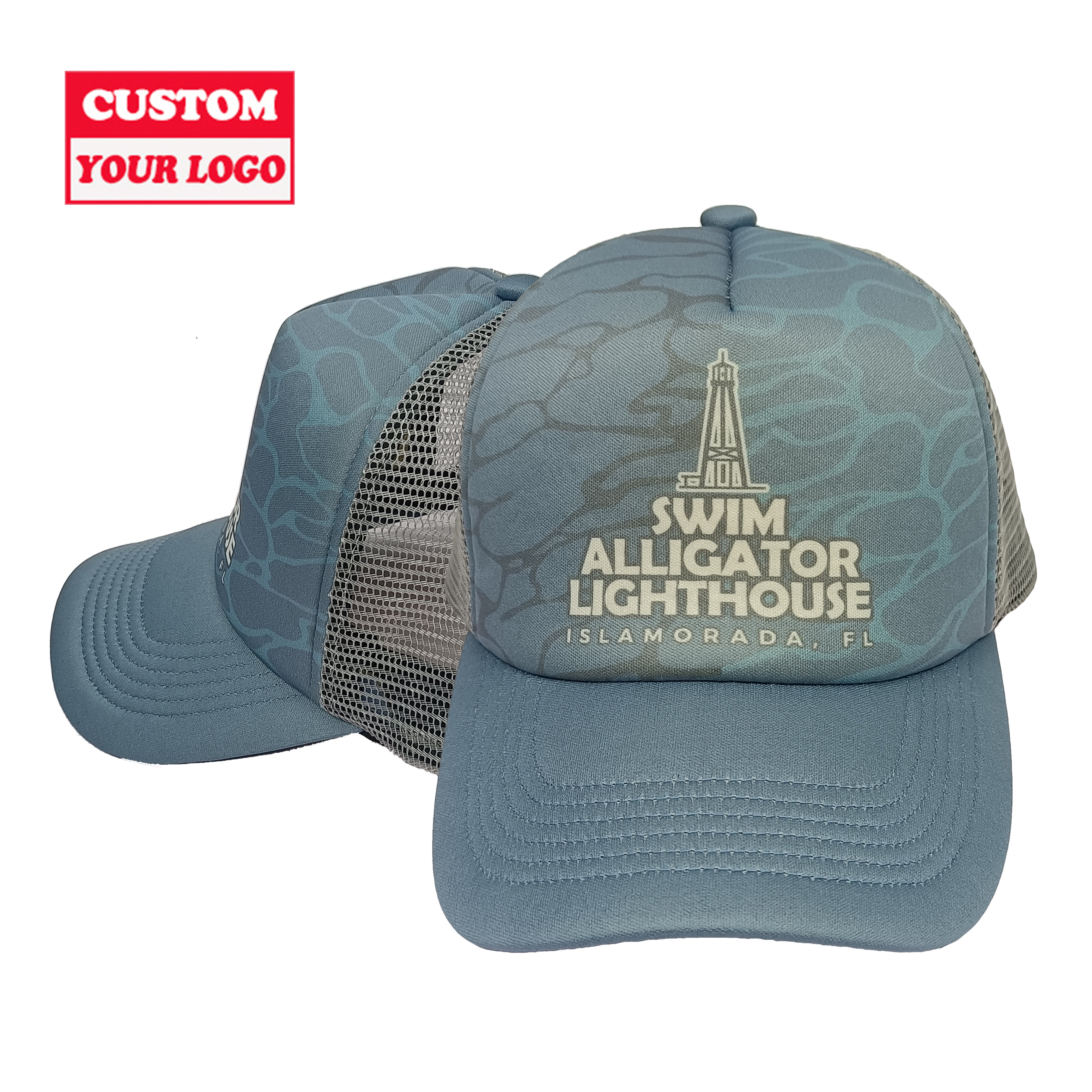 Wholesale Adjustable Youth Plain Foam Mesh embroiled Cap Custom Logo Blank 5 Panel Sublimation Hat Bend Snapback Trucker Hats