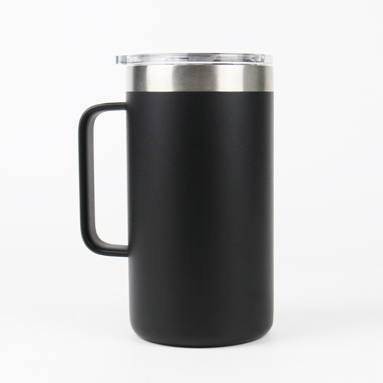 Handle and Lid Stainless Steel Double Wall Vacuum Insulated Home Office Camping Hot or Cold 12 oz Coffee Mug Drinks Travel Mug