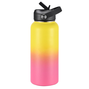 Jarping Stainless Steel Water Bottle Sports Double Wall Vacuum Drink Flask With Straw Lid Custom Logo Bulk 32oz 40oz