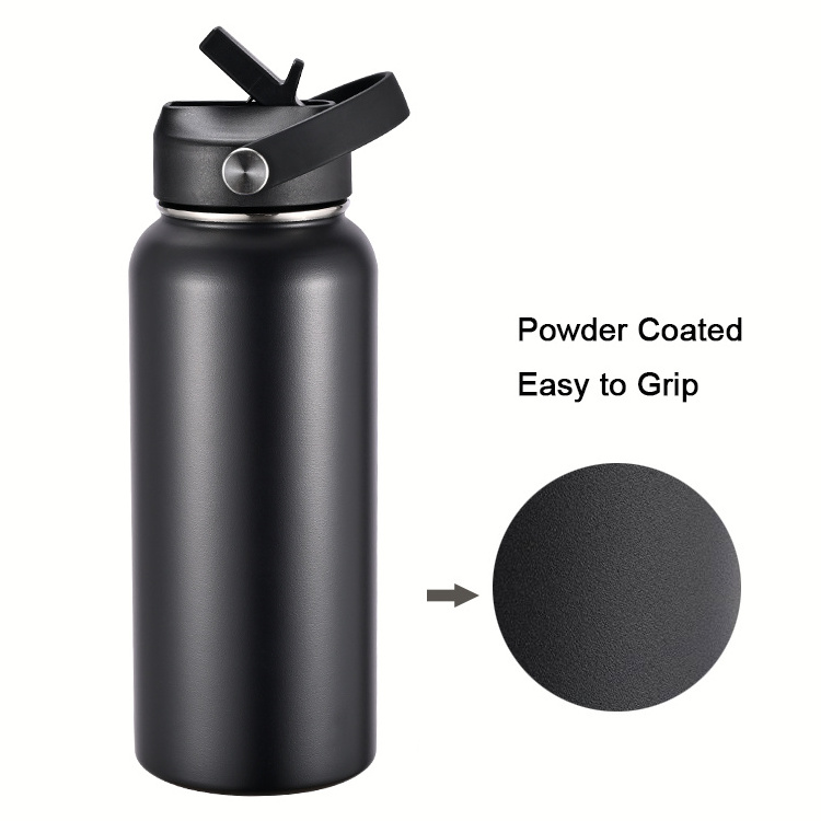 Jarping Stainless Steel Water Bottle Sports Double Wall Vacuum Drink Flask With Straw Lid Custom Logo Bulk 32oz 40oz