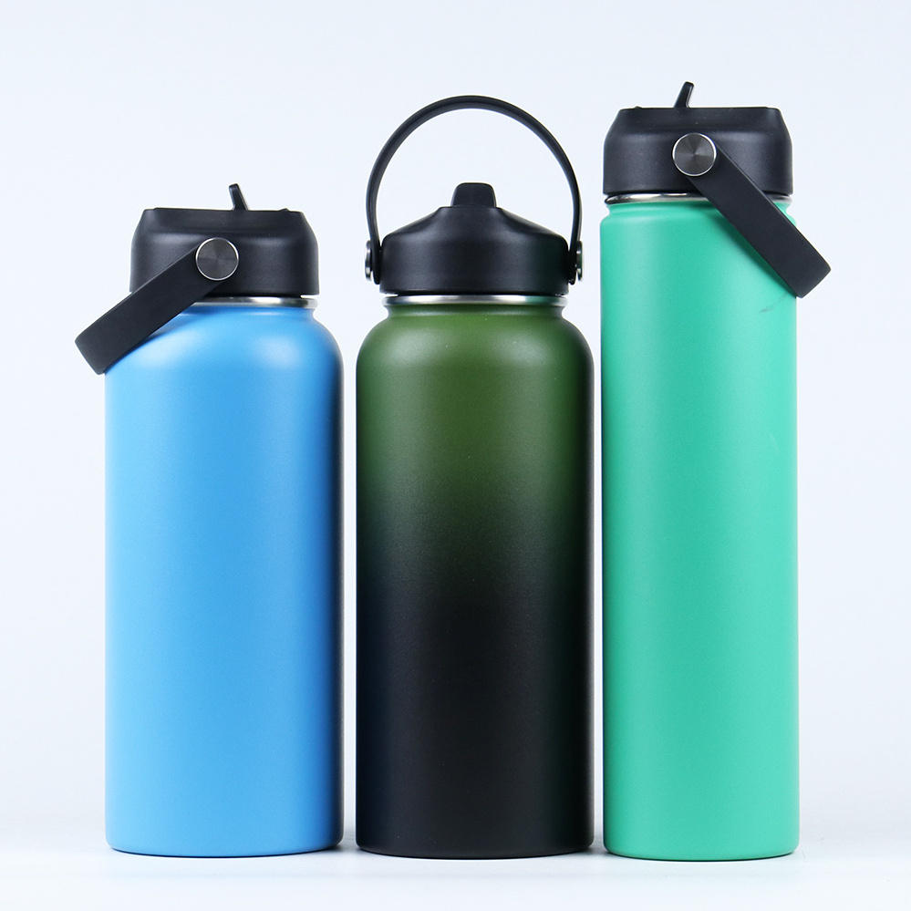 Wholesale double wall vacuum sports bottle stainless steel tumbler 18oz 21oz 32 oz 40 oz wide mouth water bottle custom logo