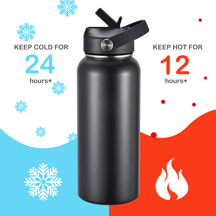 Hot Sales Outdoor Travel Eco-Friendly 24 oz 32 oz 40 oz  Vacuum Insulated Stainless Flask Steel Water Bottle with Custom Logo