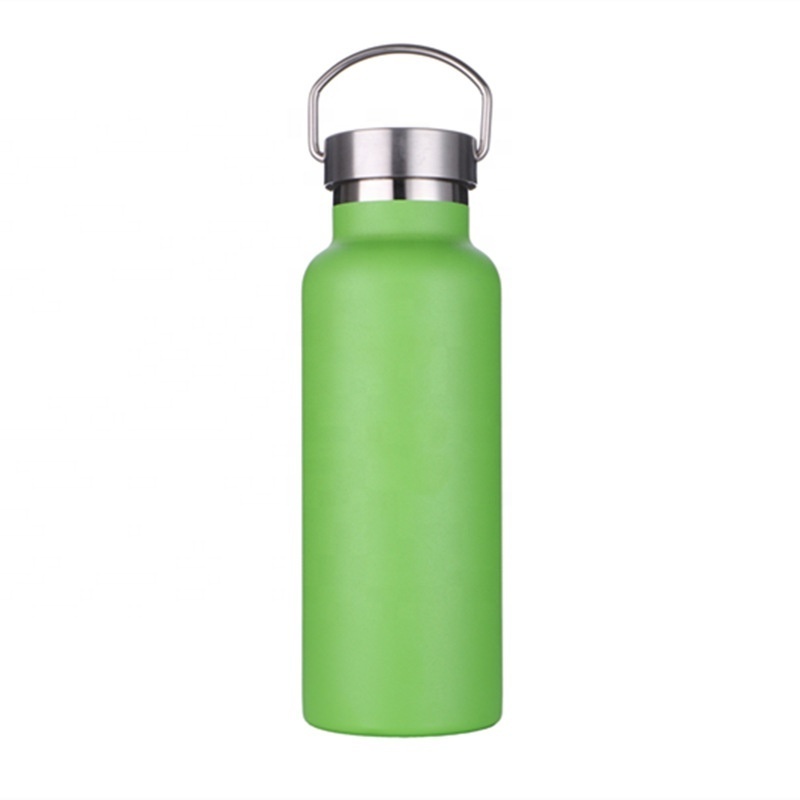 New Custom Logo Sealed Single Wall Stainless Steel Water Bottle With Bamboo Carry Hand Lid