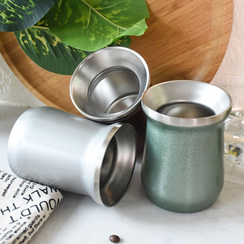 Argentina 8oz yerba mate cup double wall stainless steel mate gourd coffee tea cups