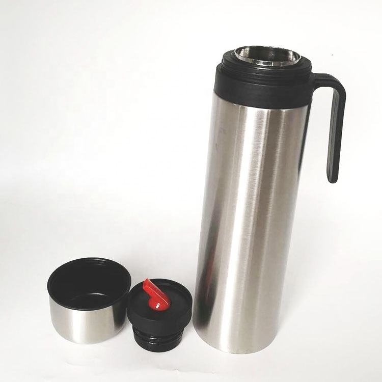 1000ml/1L Double Wall Insulated Thermos Lid Mug with Handle Yerba thermos mate bottle bullet shape thermos vacuum flask