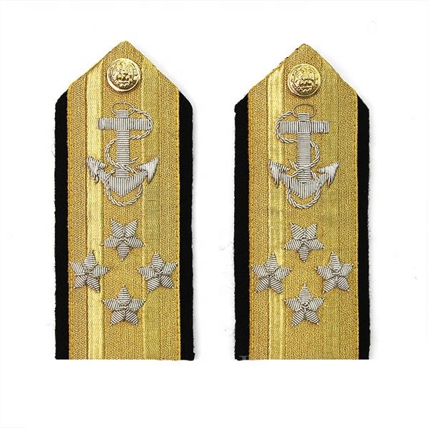 Customized High Quality Shoulder Boards Embroidered Epaulets Pilot Shoulder Board