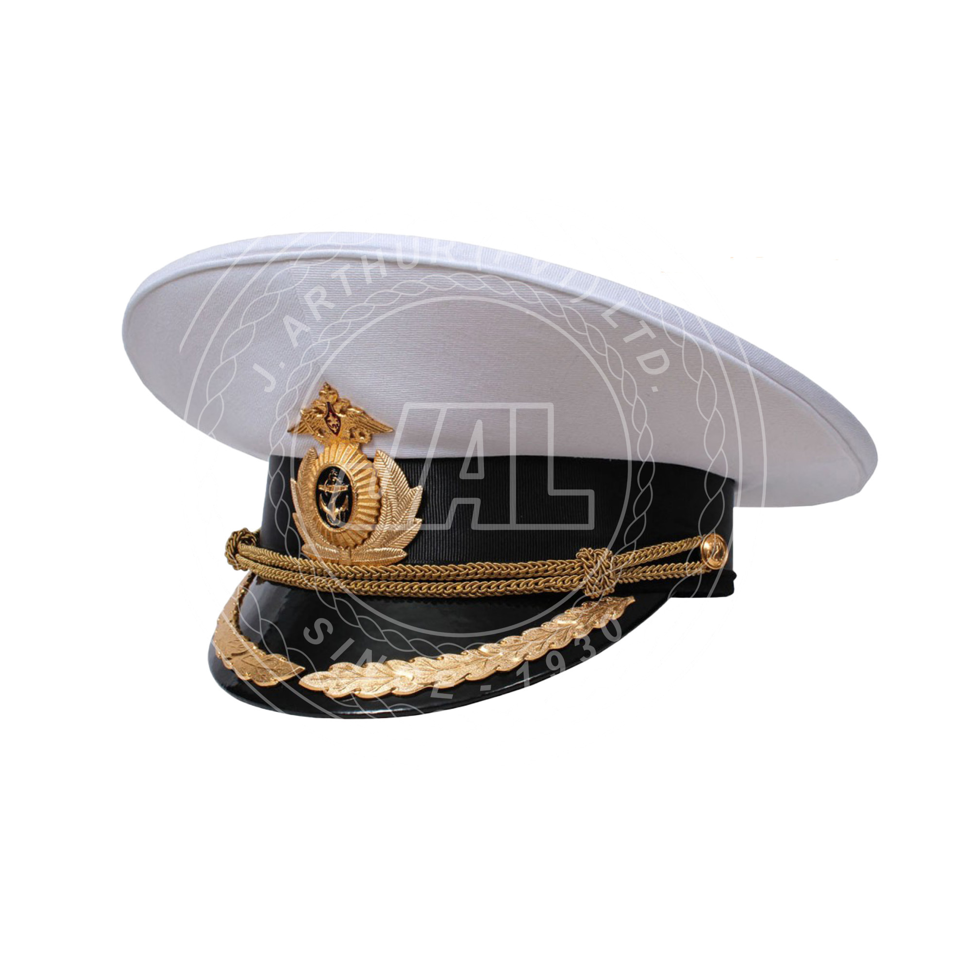 White Seaman Cap Uniform Cap Captain Cap White Hat Peak Hat | Officers Visor Hats | Customized Peak Hats