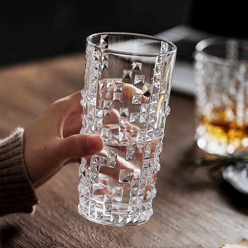 Modern Personalized Old Fashion Drinking Whisky Glass Crystal Diamond Rock Whiskey Glasses