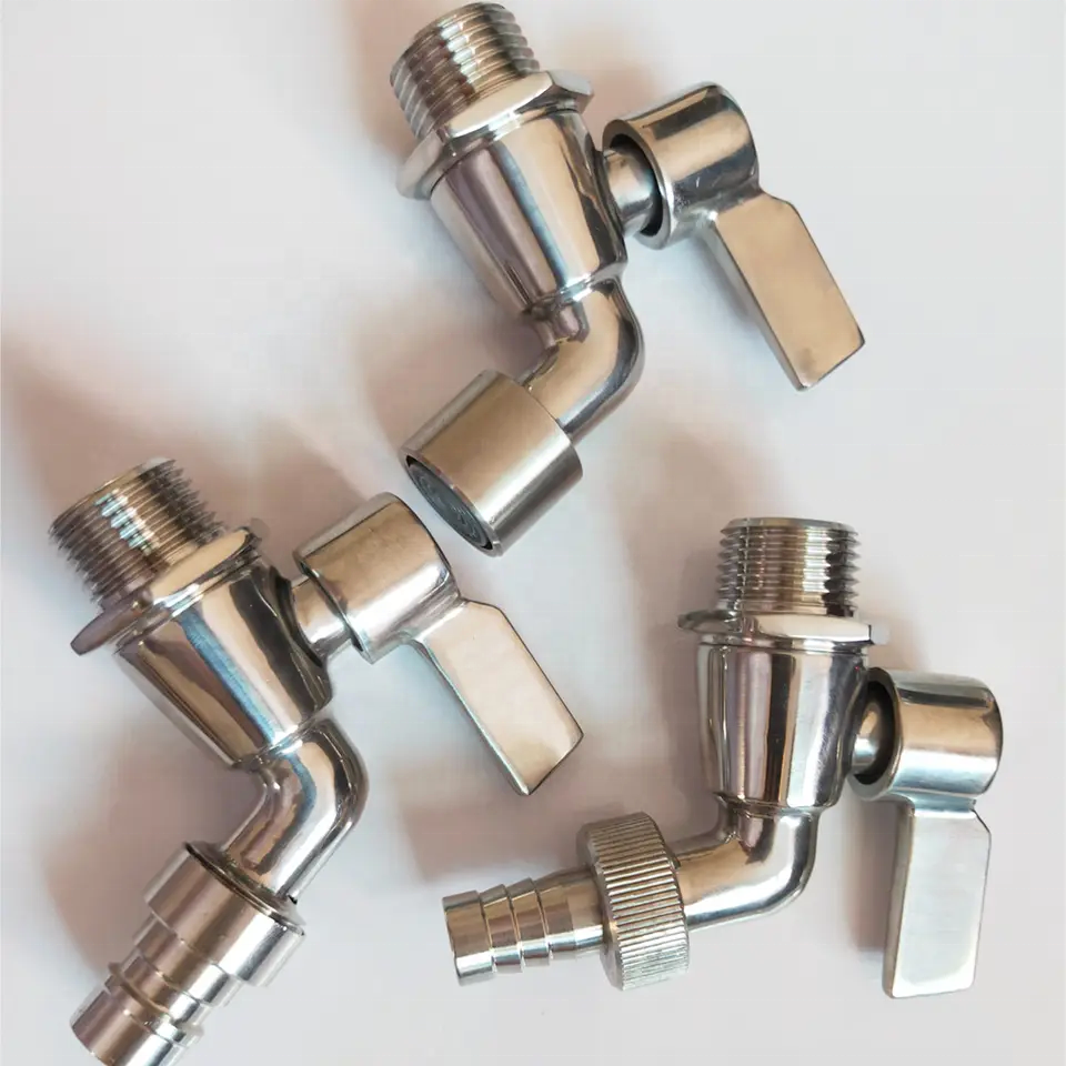 Stainless Steel E type Drain Tap used water polished shining ball valve made in China mirror polished ball valve