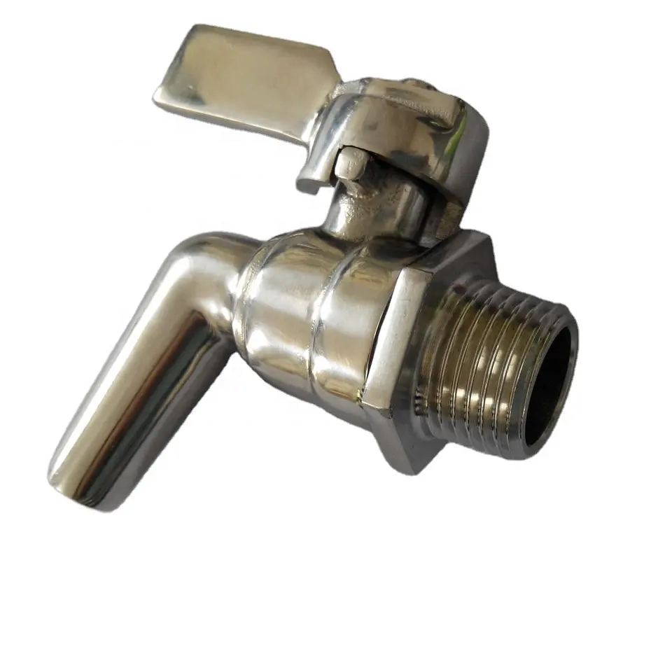 Stainless Steel E type Drain Tap used water polished shining ball valve made in China mirror polished ball valve