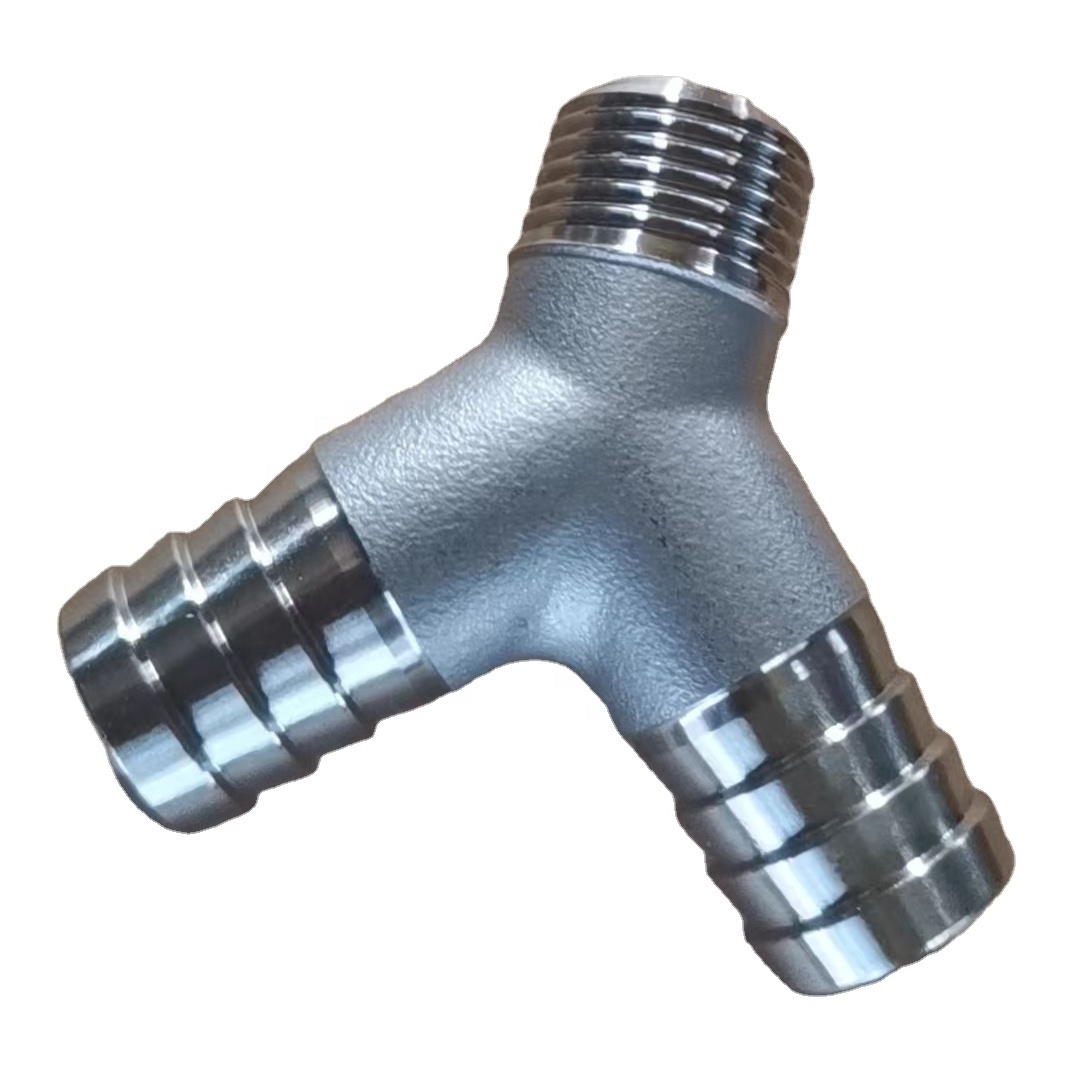 stainless steel 304 Barb Hose Fitting Tee Connector 3 Way Hose Joint Tube steel Y Fitting 3/8 1/2 7/16 9/16