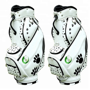 Custom Crytal Top Quality PU Leather Golf Tour Staff Cart Bags