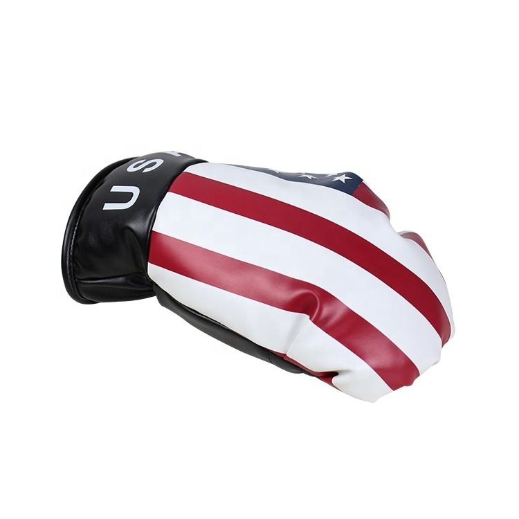 OEM USA Flag Golf Headcover PU Boxing Gloves Golf Driver Wood Golf Head Cover