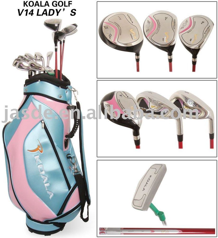 Custom brand lady pink golf complete set with cart bag