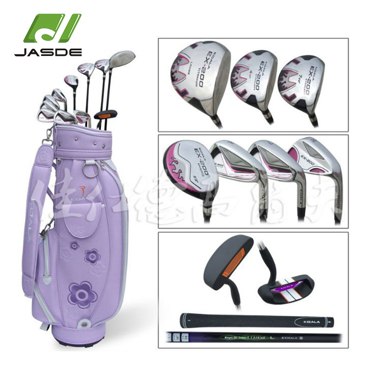 Custom brand lady pink golf complete set with cart bag