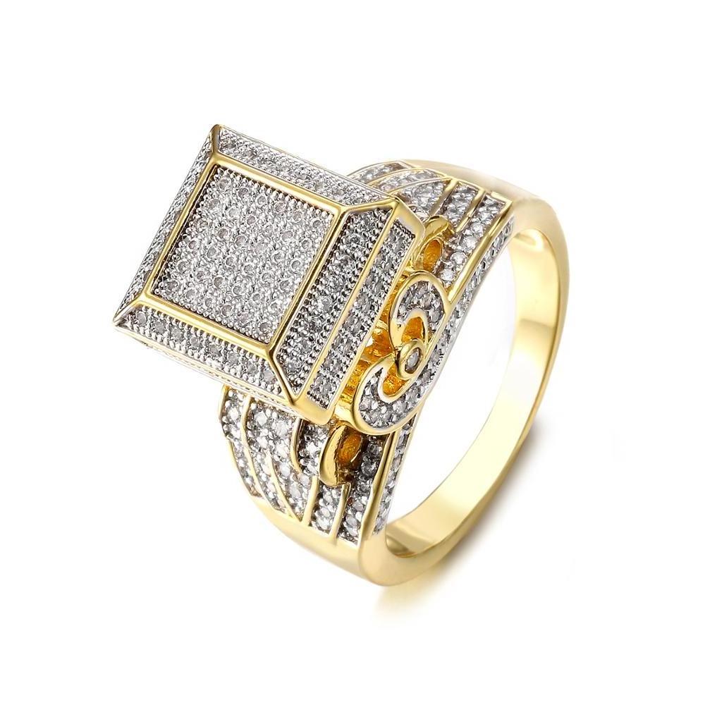 JASEN JEWELRY Latest Designs Hip Hop jewelry Gold Plated Silver Ring or Classic Zircon 925 Sterling Silver Wedding Ring For Men