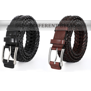 10Y Belt Supplier OEM 105-135cm Cow Hide Braided Genuine Pin Buckle Design Real Leather Belts For Men Jeans