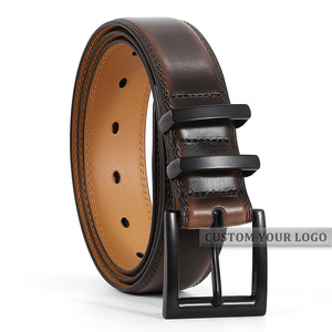 Classic Pin Buckle Design Split Genuine Leather Men Belt Wholesale Price Custom Brand LOGO Cowhide Leather Men Belt