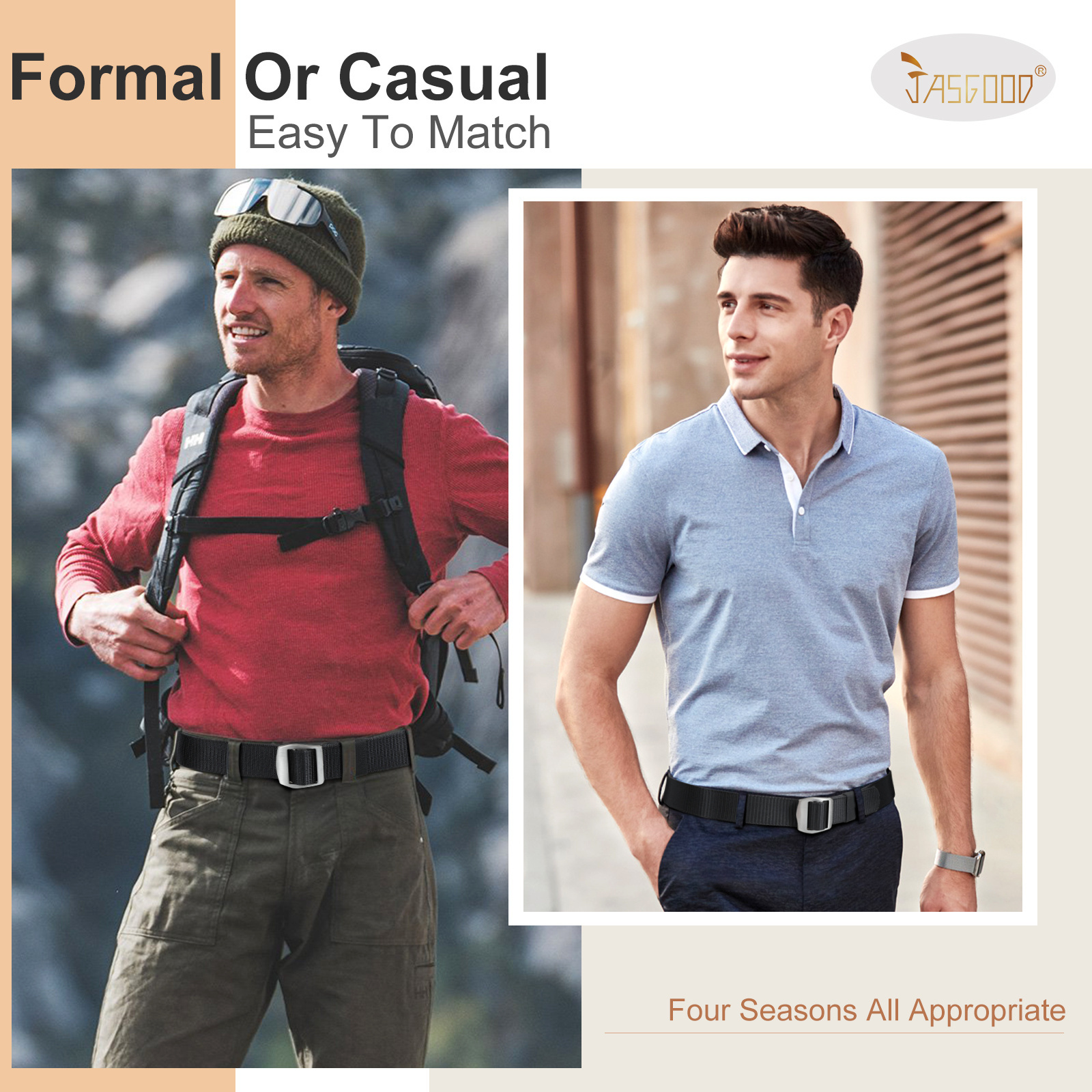 Metal Buckle Green Fabric Nylon Men Belt Tactical Outdoor Elastic Waist Belt