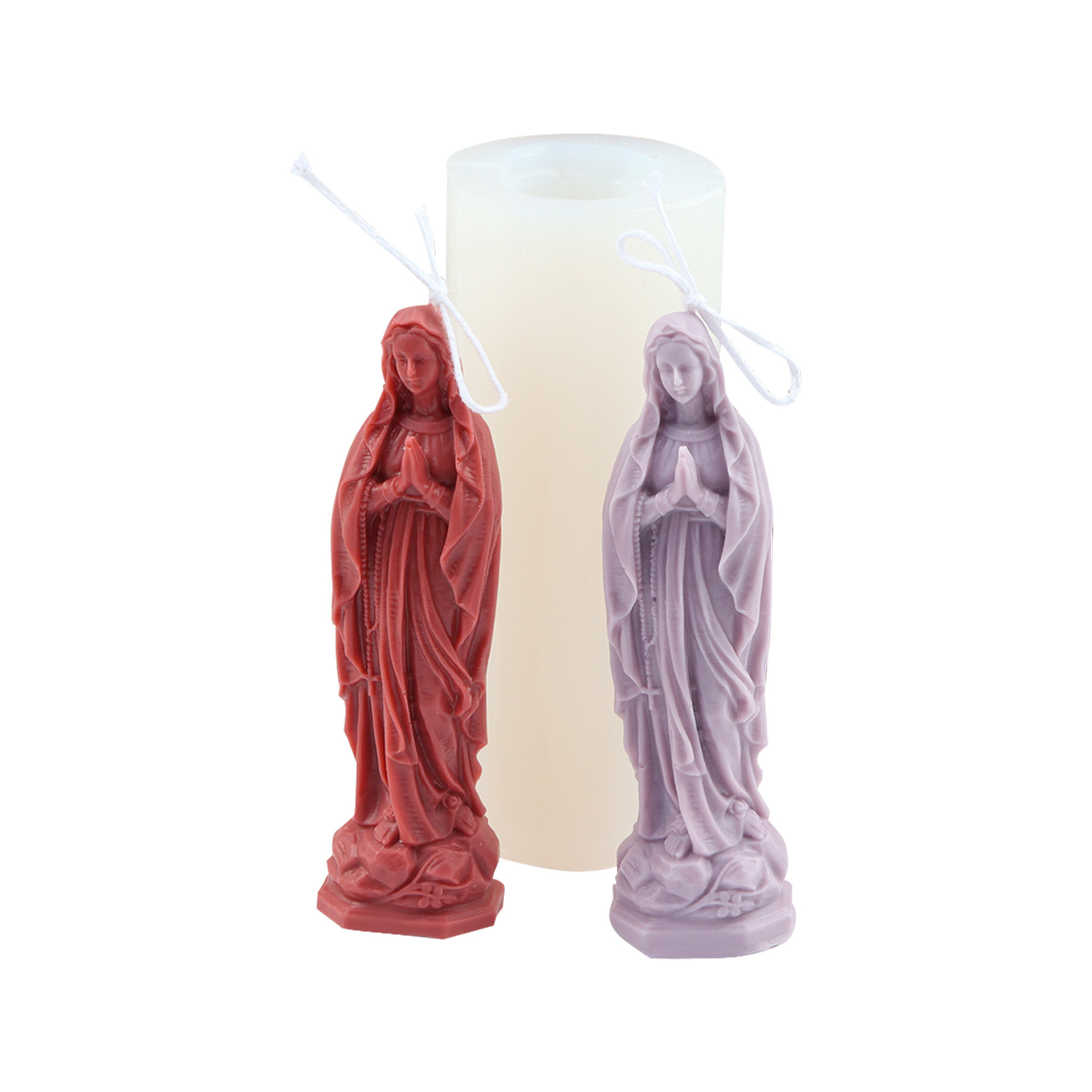 DIY Craft Mold for Candle Making Resin Soap Casting Aroma Gypsum Molds for Home Decor 3D Virgin Mary Shape Silicone Candle Molds