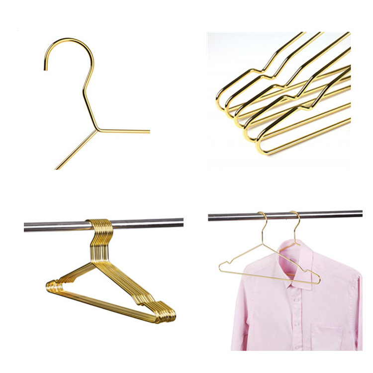 Rose gold hooks metal wire hanger for clothes