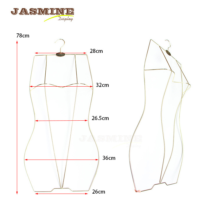 2019 full body gold / rose gold metal display ladies hanger for swimwear