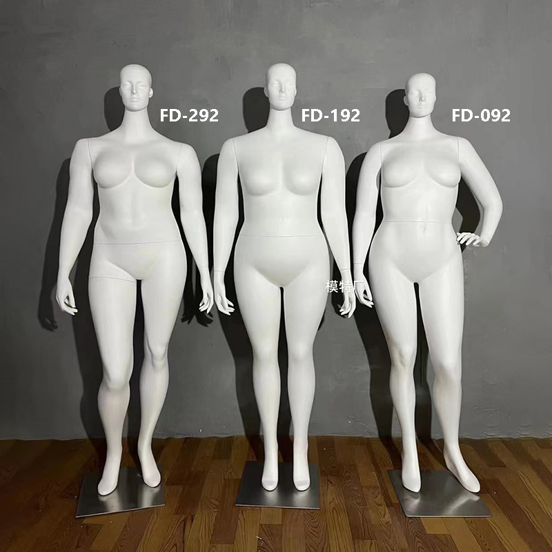 Women Big Plus Size Breast Fat Female Manikin Full Body Standing White Color Fashion Female Mannequin