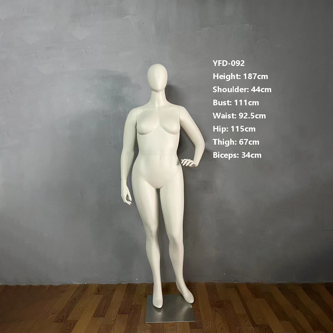 Women Big Plus Size Breast Fat Female Manikin Full Body Standing White Color Fashion Female Mannequin