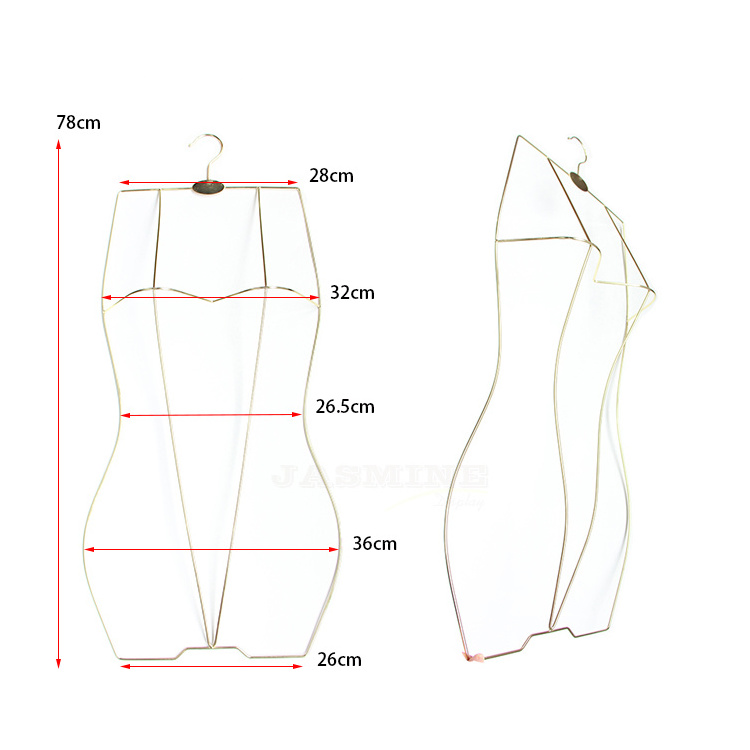 Assessed Supplier JASMINE display metal body shape swimwear hanger