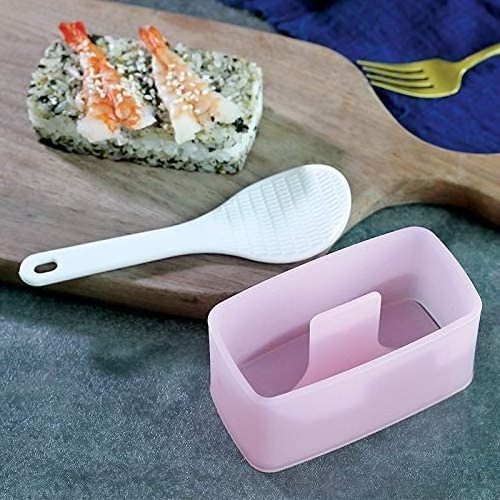 Spam Musubi Mold Sushi Making Kit with Musubi Maker Press and Rice Paddle for Kimbab Onigiri Plastic Musubi Maker