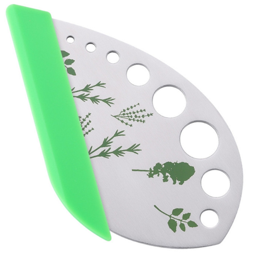 9 holes Stainless Steel Kitchen Herb Leaf Stripping Tool Loose Leaf Kale Razor Herb Cutter Pealer Cutter for Chard Herb Stripper