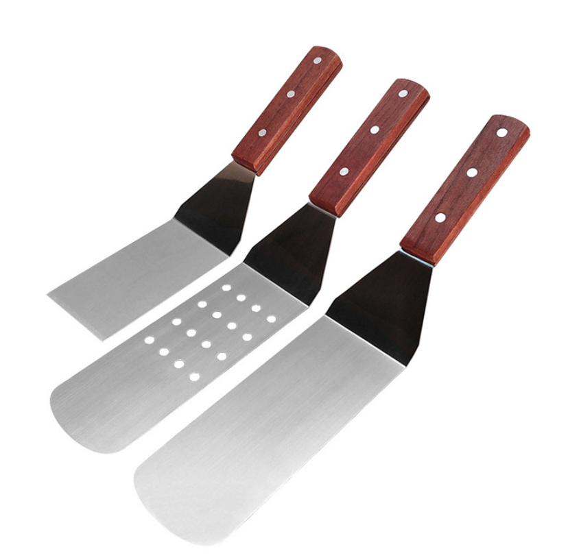 Exclusive Griddle Tool Kit Stainless Steel Slant Griddle Spatula Diner Flat Straight Blade BBQ Griddle Scraper