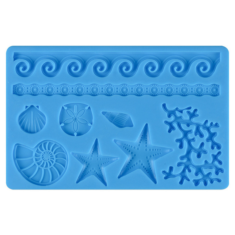 BPA Free Marine Theme Sea Shell Silicone Fondant Mold Silicone Cake Decorating Molds