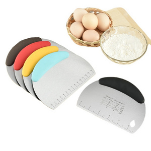 High Quality Food Grade Durable  Half Circle Dough Blender and Scraper Stainless Steel Dough Bread Scraper