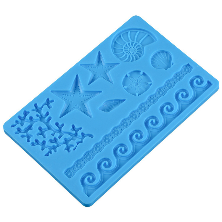 BPA Free Marine Theme Sea Shell Silicone Fondant Mold Silicone Cake Decorating Molds