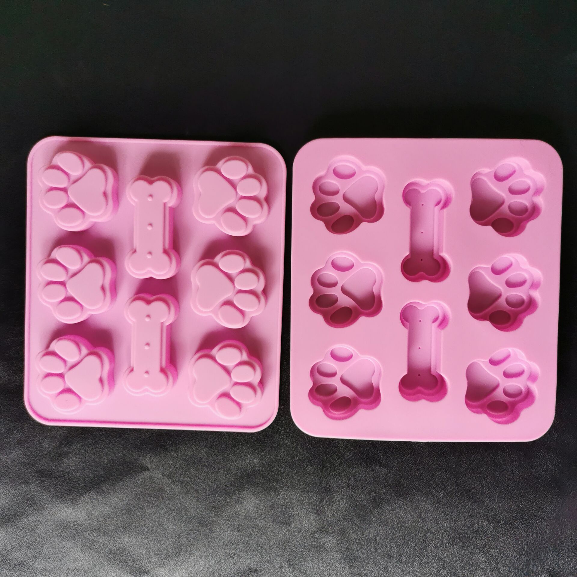 BPA Free Wholesale  8 Holes Paw Print Dog Bone Shaped  Cake Molds Silicone Chocolate Moulds and Candy Molds