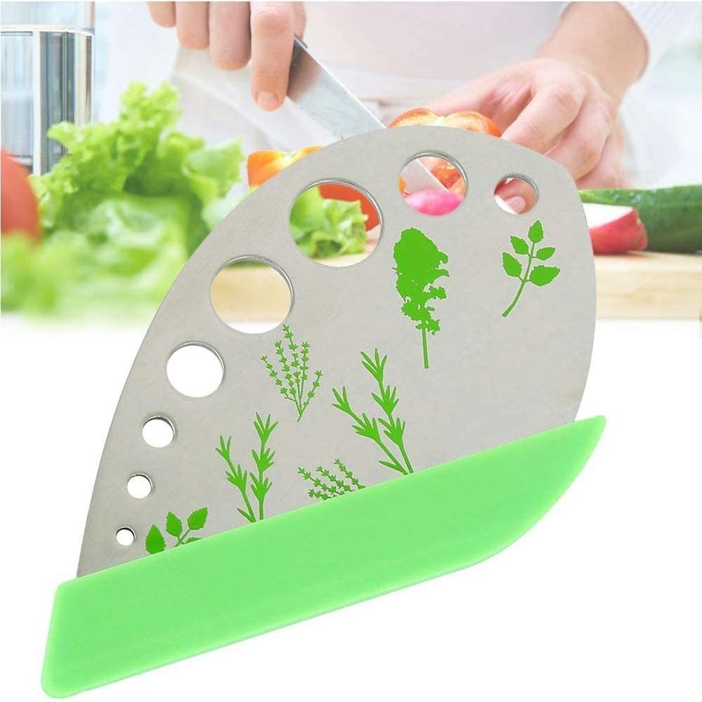 9 holes Stainless Steel Kitchen Herb Leaf Stripping Tool Loose Leaf Kale Razor Herb Cutter Pealer Cutter for Chard Herb Stripper