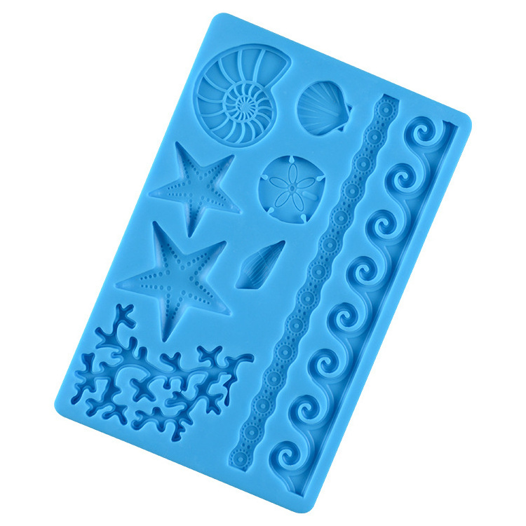 BPA Free Marine Theme Sea Shell Silicone Fondant Mold Silicone Cake Decorating Molds