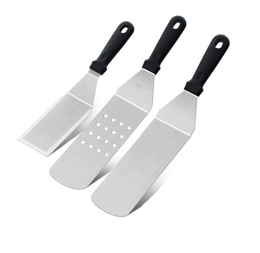 Exclusive Griddle Tool Kit Stainless Steel Slant Griddle Spatula Diner Flat Straight Blade BBQ Griddle Scraper