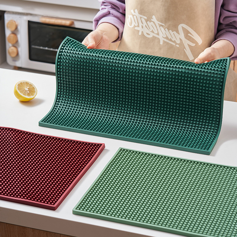 New Waterproof Non-stick 50x30 cm  Colored Kitchen Drink Service Mat Soft TPR  Dish Drying Mat and Bar mat