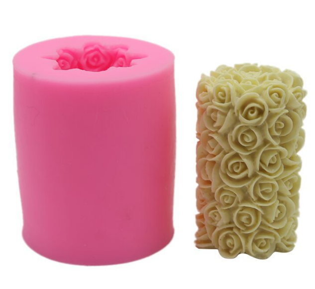 3D Wholesale Rose Shape Silicone Candle Molds for Candle Making