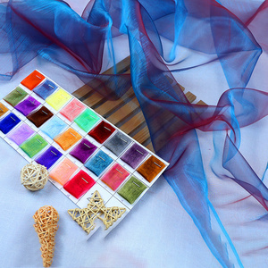 Gradient Color Organza Fabric Material Two Tone Garment Soft Organza Ornament Packing Fabric