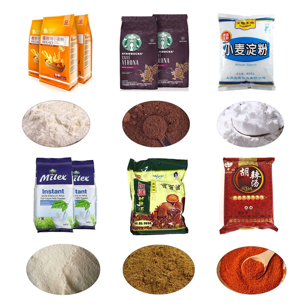 Automatic 100g 500g 1kg 2kg 5kg Coffee Milk Chilli Cocoa Flour Detergent Washing Powder Filling Packing Machine