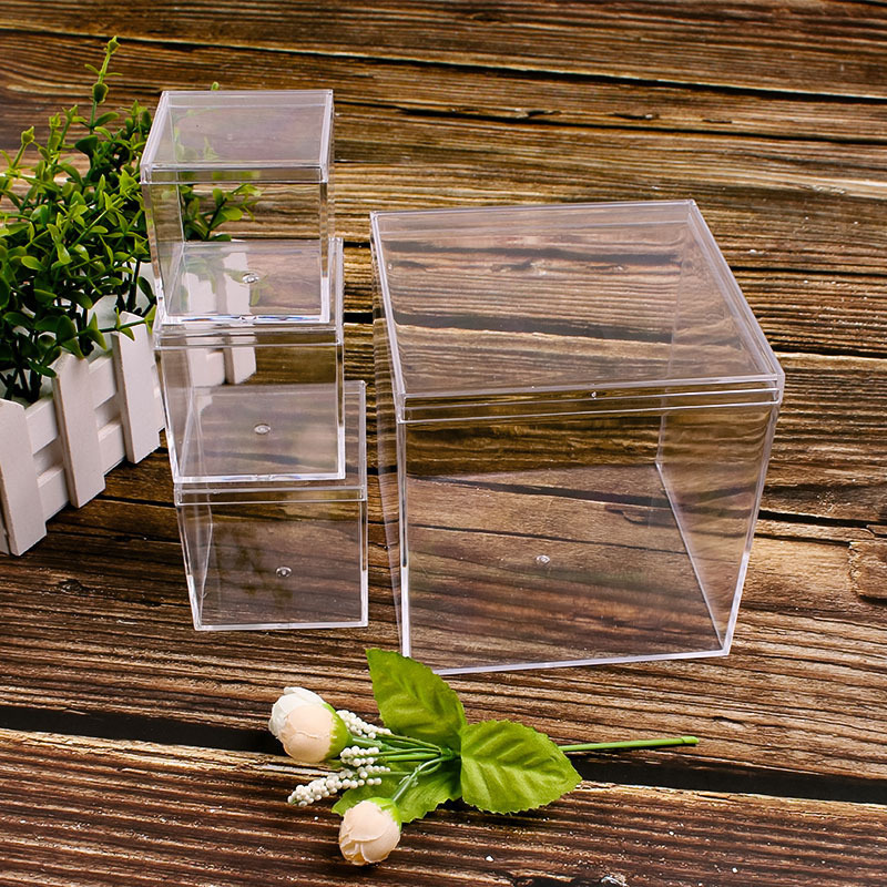 Square Clear Plastic candy box gift Package Storage Box wedding party favor gifts plastic candy box