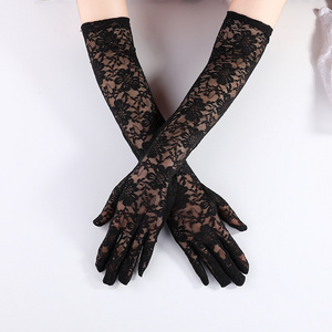 50 cm size Fashion Lace flower Women's Long Gloves UV Protection party festival wedding Long Women sexy gloves