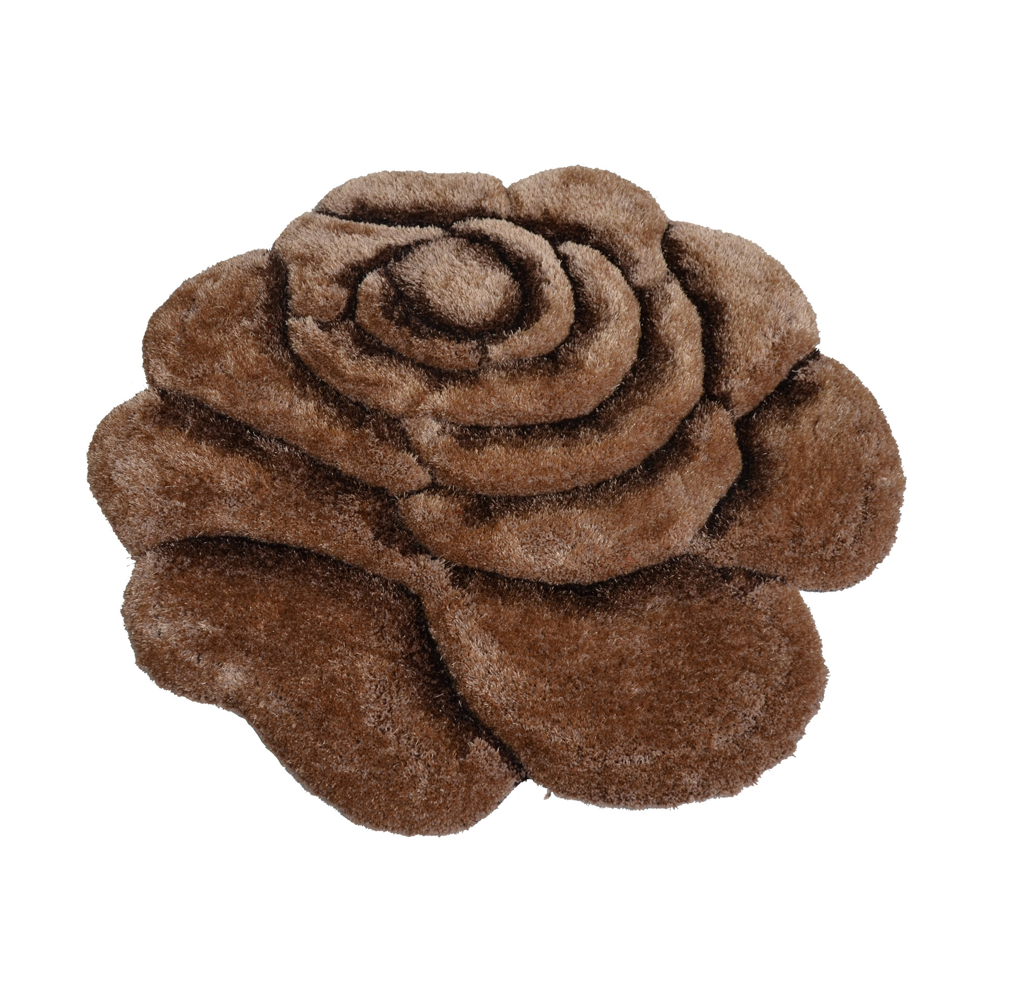 3D design grey color furry carpet flower shaped carpet