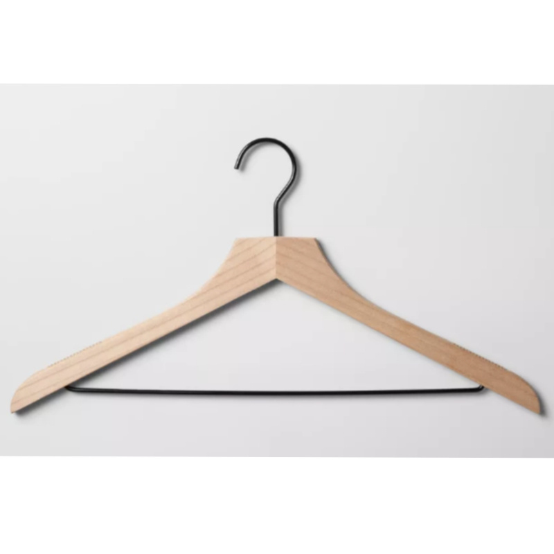 Factory Price Customizable White Wood Suit Coat Hangers with round Hook for Shop and Wardrobe for Hanging Clothes Logo