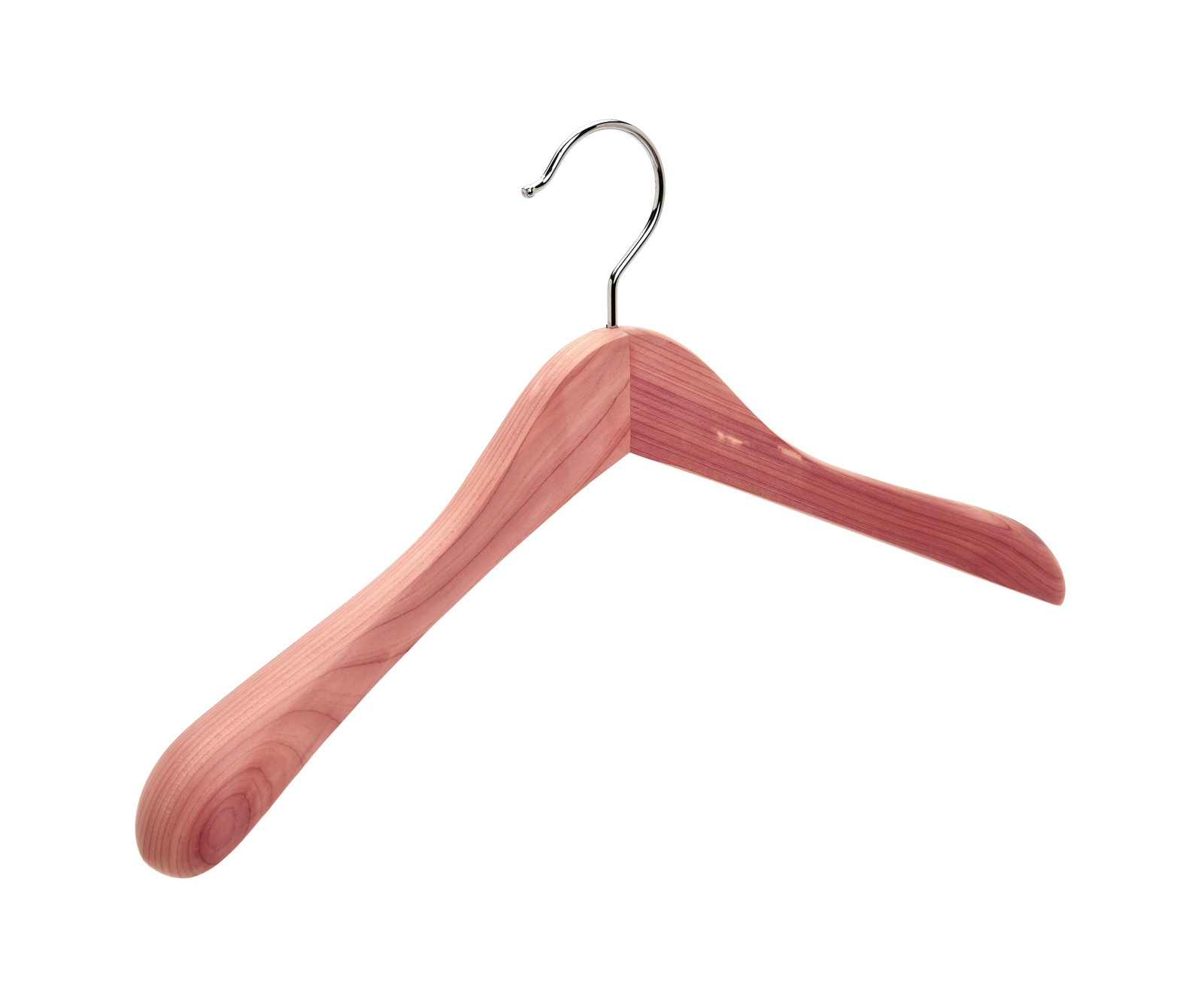 Luxury Red Cedar Wood Wide Shoulder Suit Coat Hangers with Non Slip Velvet Bar